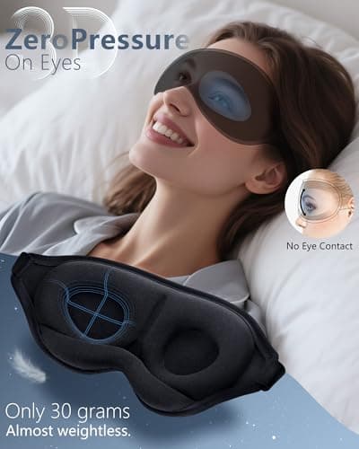 Aosun Eye Mask, 2 Pack Super Soft 3D Eye Masks-100% Blackout Comfortable Eye Mask for Sleeping with Adjustable Straps-Our Aosun Sleep Eye Masks Suitable for Travel and Meditation — view 2