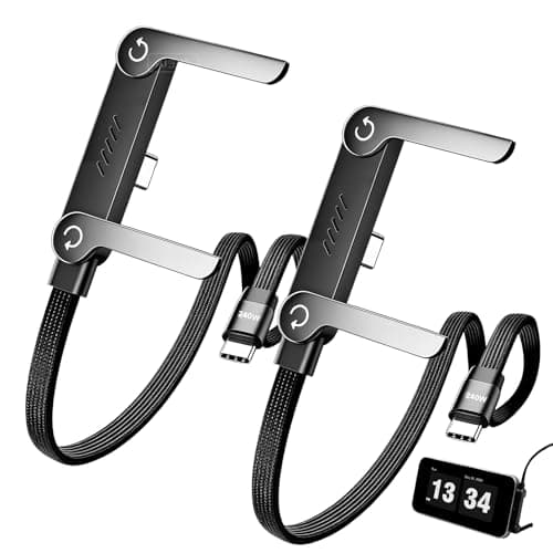Synclum 2PCS 2-in-1 Invisible USB C Charging Cable with Foldable Stand