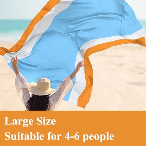 ZFYQ Beach Blanket Mat 200 x 210 cm with 4 Fixed Stakes — view 4
