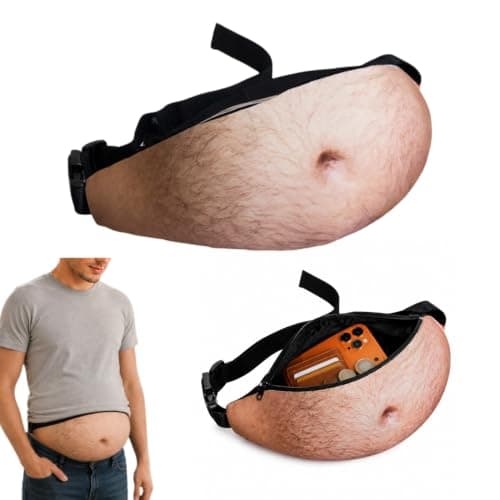 Novelty Belly Waist Bag Men, Funny dad Bag Bum Bag Adjustable Belt