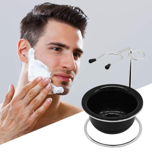 Yibang Shaving Brush Holder, Heavy Stainless Steel Razor Holder with Soap Bowl, Shaving Kit for Men, for Placing Manual Shaver, Blades, Shaving Brush — view 4