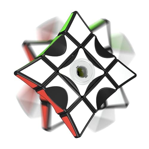 ROXENDA 1x3x3 Fidget Cube Spinner- Fingertip Rotator 2 in 1 for kids, Fast Cube Puzzle Spinner Rotatable Brain Teasers Spinning Toy Stress Relief for Adult , Kids and for Travel Toys (Black)