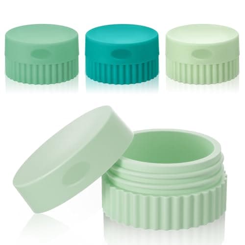 Oruola 4 Pcs Travel Pots,Silicone Travel Pots for Toiletries,Small Silicone Travels Containers,with Lids,for Hand Cream, Body Lotion & Toiletries, Squeeze Bottles for Travels
