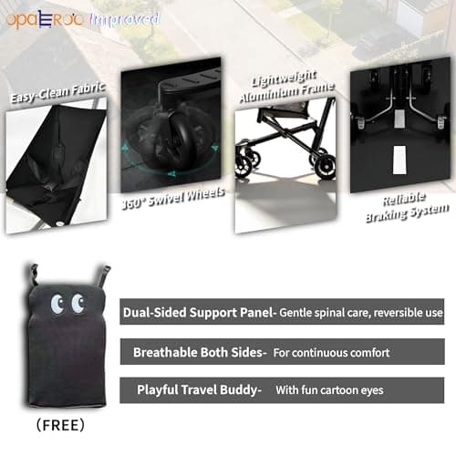 Opaeroo Baby Stroller Lightweight Folding Pushchair 2.8kg 0-4yrs Black — view 4