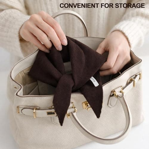 YONEEKSS Brown Wool Blend Triangle Scarf for Women Neck Warmer — view 6