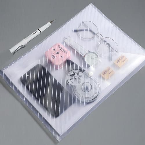 GESDYO 10 Pack A4 Colorful Plastic Folders a4 Plastic Wallet folders A4 Document Folder Wallet Popper Wallets with Button，for School, Home, Office, Travel Supply (5 Colors) — view 4
