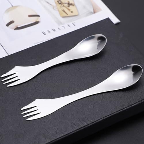 3 pcs 3-in-1 Utility Spork,Multipurpose Utility Spork 3-in-1 Camping Spoon Fork Knife Combo,Camping Sporktravel Fork,Sporks Stainless Steel,for Travel, Outdoor Activities(7.17x1.38inch) — view 4