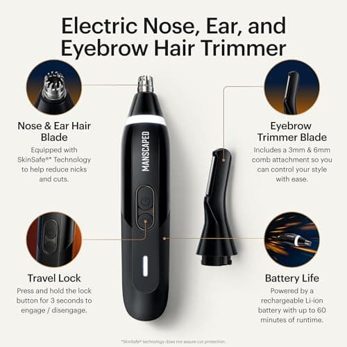 MANSCAPED® Weed Whacker® 3.0 PRO - Men's Electric Nose, Ear & Eyebrow Hair Trimmer – SkinSafe® Dual-Head System, LED Spotlight, Waterproof, Rechargeable, Travel Lock, Eyebrow Comb Attachment — view 2