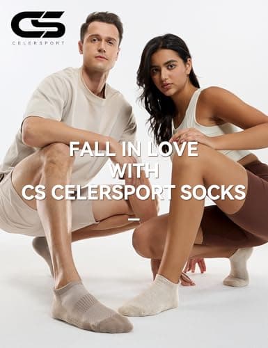 CS CELERSPORT Mens Running Socks Cushioned Tab Sports Socks Trainer Socks for Men Women Cotton Ankle Socks Khaki Mix Low Cut Breathable Athletic Sock(6 Pairs),L — view 6