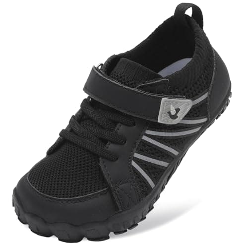 JOINFREE Kids School Shoes Wide Toe Box Barefoot Shoes Black