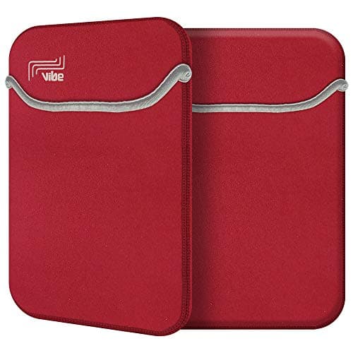 VIBE 10 inch Neoprene Case Sleeve, Compatible for Surface Go 10", iPad Air, iPad 2,3,4 9.7, Samsung Tab A7, Tablet Galaxy Tab E 9.6 & HUAWEI MediaPad Red — view 3