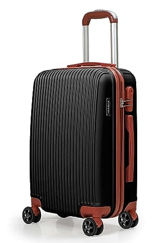 CALDARIUS Hardshell Luggage | Durable Suitcases | Lightweight & Secure with Combination Lock | Smooth 4 Dual Spinner Wheels | Ideal Travel Bag & Luggage Sets (Black, Cabin 20")
