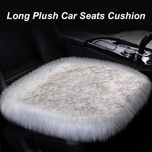 Universal Car Seat Cushions Pad for Dodge Magnum Neon Charger Challenger Durango Viper, 5 Seats Faux Long Wool Soft Warm Winter Seat Covers Supports — view 3
