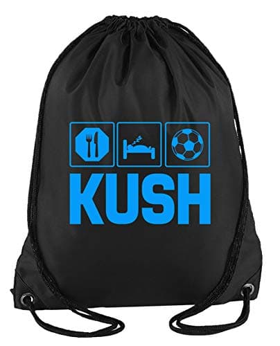 Daytripper Kush Eat Sleep Football Personalised Custom Name Boys Sport Gym Bag School Gymsac 33 x 45 cm 11 Litrers