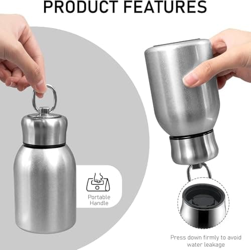 4 Pack 300ml Mini Water Bottles, Stainless Steel Vacuum Insulated Flasks — view 2
