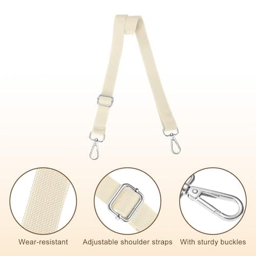 sourcing map Wide Shoulder Strap,2.5cm Crossbody Purse Strap Beige — view 3