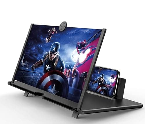 Sevitini Phone Screen Magnifier 16 Zoll, HD Mobile Phone Amplifier with Foldable Stand Holder, Movie Screen Magnifying Design Screen Amplifier, for All Smartphone