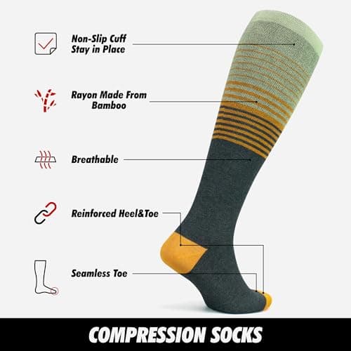 GoWith 2 Pairs Compression Socks 15-20 mmHg, Viscose Made from Bamboo — view 4