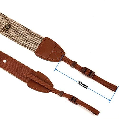 WANBY Camera Strap Weave Brown Canvas Neck Shoulder Straps — view 6