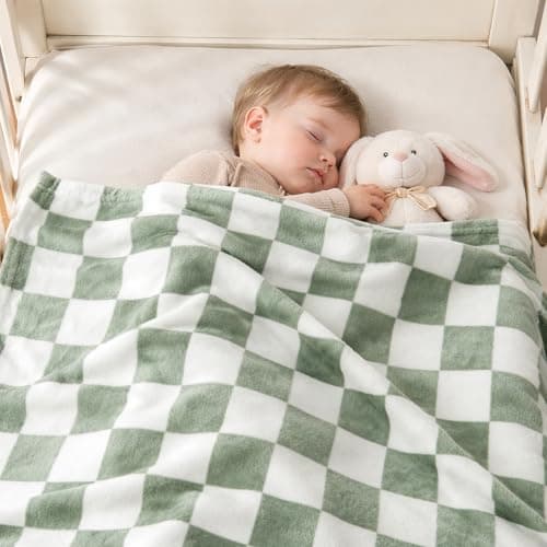 Xaztr 4 Pack Soft Baby Blankets for Newborn, 76 x 102 cm Fleece Baby Bed Blanket Swaddle Blanket for Boys Girls Toddlers Receiving Gifts, Blue Khaki Green Black — view 3