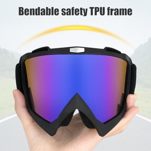 HOTUT Bike Motorcycle Goggles for Riding, Dirt, Ski, ATV, Racing, Windproof & Dustproof Dirt Bike Motocross Goggles, UV400 Eyewear Padded Soft Thick Foam, Motocross Helmet Windproof Glasses for Adults — view 3