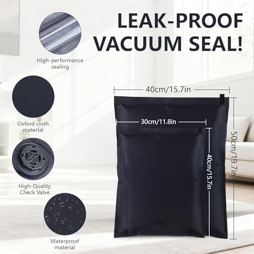 Small Vacuum Storage Bags for Travel 2 Pack（Black-1S-1M） — view 5