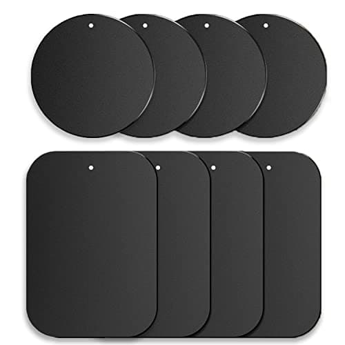 sphires 8 Pack Metal Plate for Magnetic Phone Car Mount with 3M Adhesive 4xRound & 4xRectangle Black Metal Plate for Car Magnetic Phone Holder