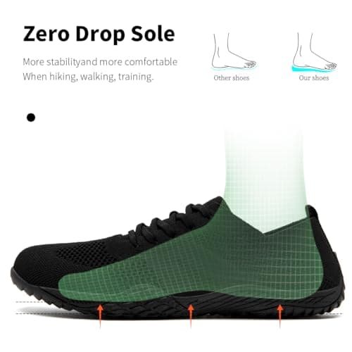 XKOWUO Barefoot Shoes for Men Fitness Training Shoe Zero Drop Minimalist Walking Shoes Flexible and Lightweight for Everyday Comfort All_Black UK 10 — view 5