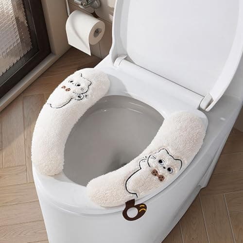 Heating Toilet Seat Cover 1-Pair Washable Reusable Self Adhesive — view 3
