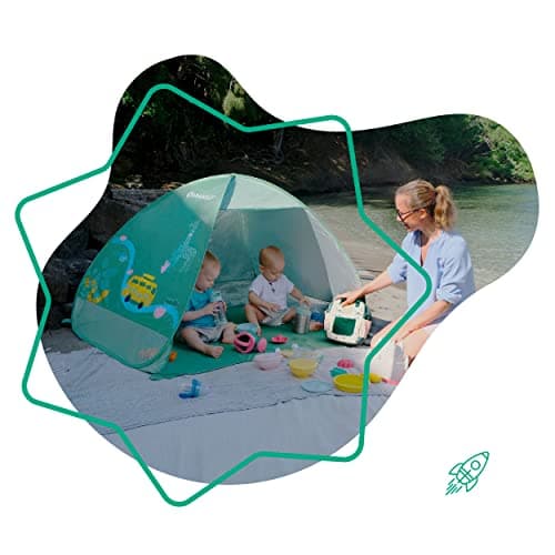Badabulle Baby Tent with UV Sun Protection UPF 50+ | baby sun shade tent | baby beach tent, Sage — view 2