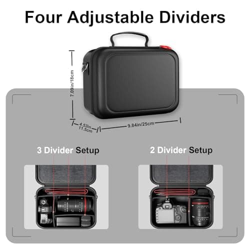 ProCase Hard Shell Digital Camera Case with Shoulder Strap -Black — view 6