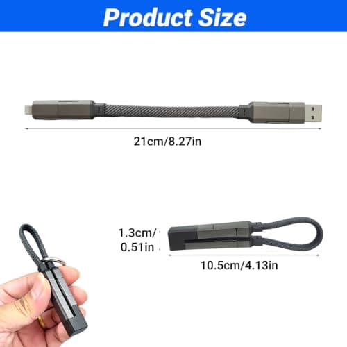 FzailproH 4-in-1 Digital Display Keychain Charging Cable, Fast Charge, 0.2M — view 3
