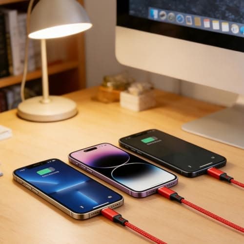 SINJAETRQ Multi Charging Cable​3 Packs, 3A 3 in 1 Fast Charging Cord,1.2M Nylon Braided Multiple USB Cable​ with Micro USB Type C Cable Connector（Black+Sliver+Red） — view 3