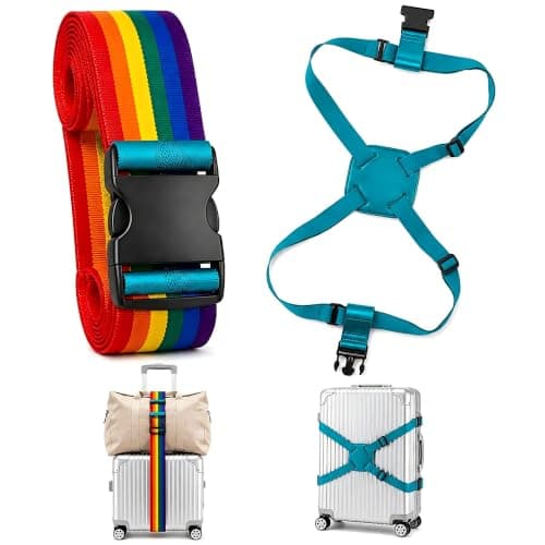 Kaaeiccr Adjustable luggage straps for suitcases, Security Belt Travel Set