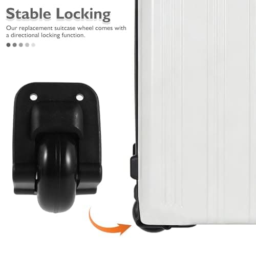 SAFIGLE 1pair Universal Suitcase Replacement Wheels for Luggage Trolley Case with Smooth Rotation and Quick Release, Sturdy Black Plastic Repair Wheels for Travel and Airports — view 3
