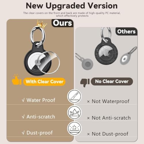 TNSNK for AirTag Holder Keyring, 1 Pack,Black — view 4