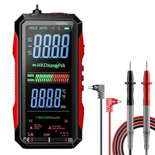 Smart Digital Multimeter Auto Ranging USB Rechargeable AC DC Voltmeter Ohmmeter with NCV Live Wire Detection Backlit LCD Screen for Car for battery Testing Electrical Repair Kit 72x140mm — view 2