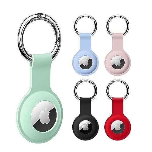 COLORCORAL 5-Pack AirTag Holder Case- Silicone Case for AirTag Keyring 2&1