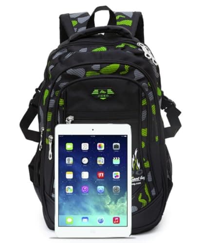 ADGBPE Boys Backpack School Bag Secondary Rucksacks Teenage Student Durable Heavy Duty Large Kids Bookbags Waterproof (1-Green) — view 2