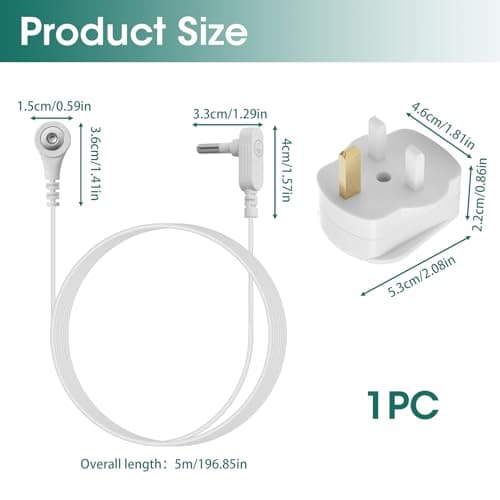 UK Grounding Cord Cable 15ft with Plug for Earthing Mat Accessories — view 2