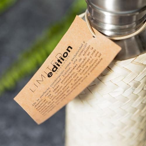 Personalised 600ml Stainless Steel Water Bottle with Bamboo Base & Straw Pouch - Limited Edition Eco-Friendly Custom Engraved Bottle with Carry Handle — view 6