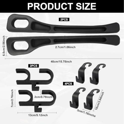 2Pcs Vehicle Mounted Gap Fillers with 4 Headrest Hooks, 2 Umbrella Hooks — view 2
