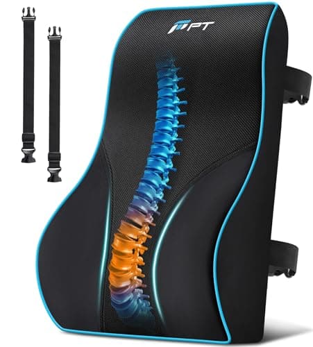POOTACK Lumbar Support Cushion, Memory Foam Back Support Cushion