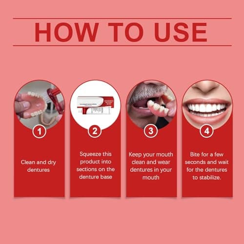 Thermoplastic Denture Adhesive Cream, Teeth Filling Repair Kit, Dental Glue for Teeth, De/nture Silicone Reline K/it,Secure Den/ture Adhesive,Dentu/re Repair,De/nture Adh/esive#White — view 6