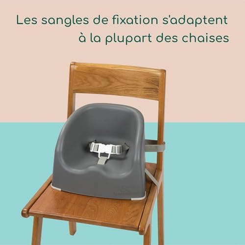 Bebeconfort Essential Booster, Booster Seat Dining Chair, Dining and Feeding Seat for Toddlers, Portable High Chair, High chair Seat, Lightweight, Easy to Clean, 6 months - 3 years, < 15kg, Warm Grey — view 5
