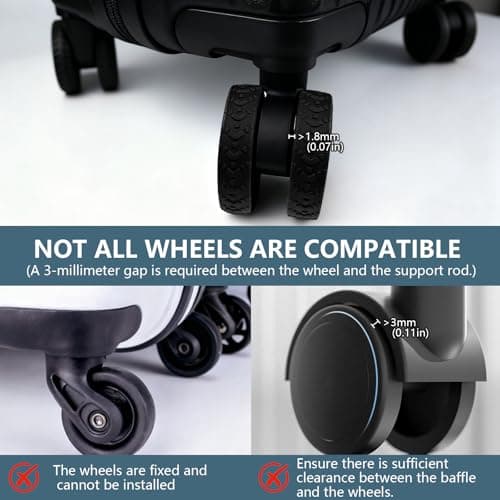 Bellanova 8 Silicone Luggage Wheel Protectors Black — view 4