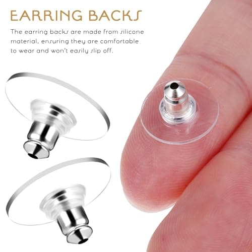 Earring Backs 6 Pack Silicone Locking Clutch for Studs — view 3