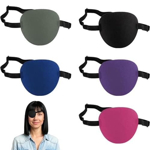 5 Pack Eye Patches for Adults, Soft Silk 3D Concave Eye Cover