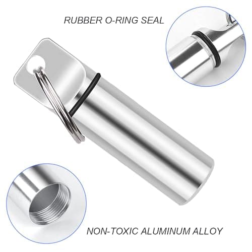 Lmyzcbzl Waterproof Aluminum Pill Box, Pill Box Keychain, Pocket Pill Case, Portable mini Pill Boxes, Portable Pill Container for Outdoor Travel — view 3