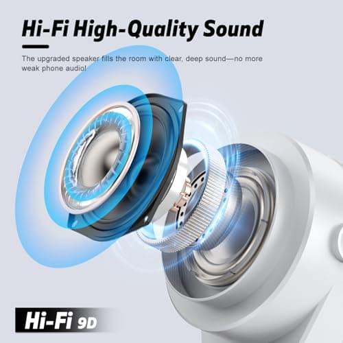 Wireless Induction Audio Bluetooth Speaker, 4-in-1 Design with RGB, Anti-Slip Base for 4-13" Phones, Bluetooth 5.3, Instant Play, Perfect Tech Gift (White) — view 3